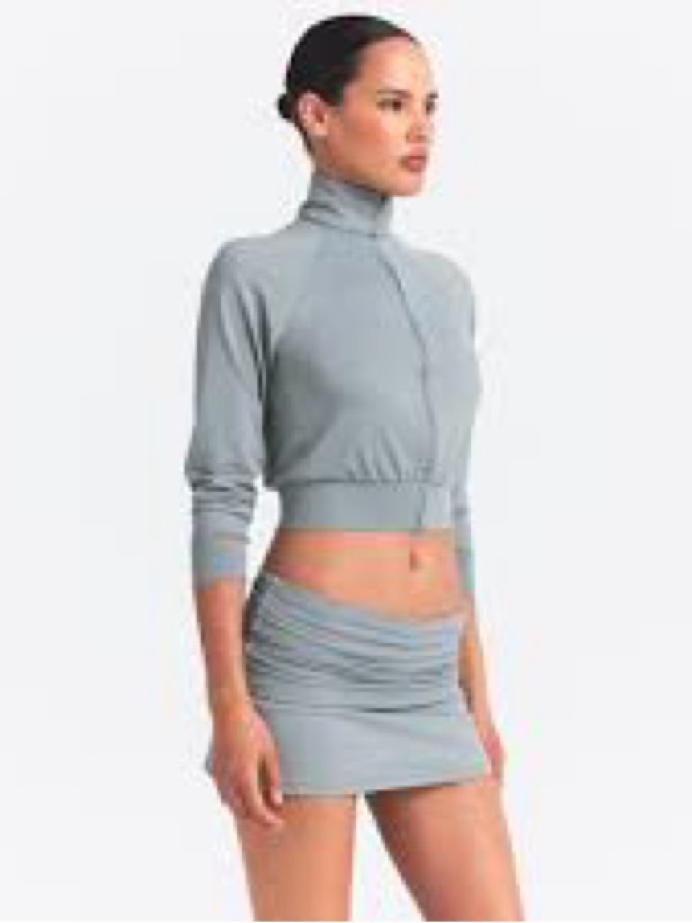 Skims set jacket and skort Soft Light Gray Zip-Up Top 965
